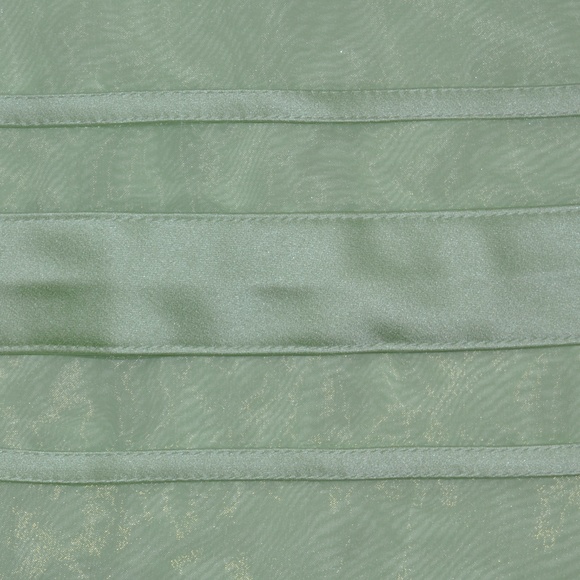 Organza Tea-Length Dress w/ Satin Ribbon Detailing - Picture 3 of 8